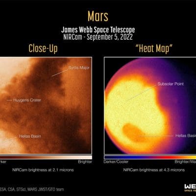 Nasa divulga primeiras imagens de Marte captadas pelo telescópio James Webb