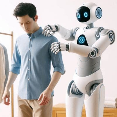 Robô de duas mãos aprende a vestir pessoas como um cuidador humano