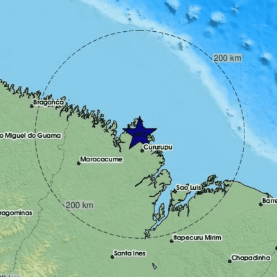 Tremor de terra de 4,7 na escala Richter sacode Cururupu, Maranhão