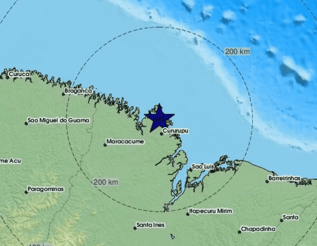Tremor de terra de 4,7 na escala Richter sacode Cururupu, Maranhão